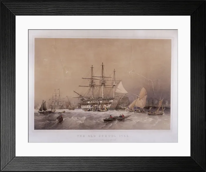 Framed Print : The Old School, 1755: Eight months to India, 1855. Artist: Robert Carrick Framed Print : The Old School, 1755: Eight months to India, 1855. Artist: Robert Carrick