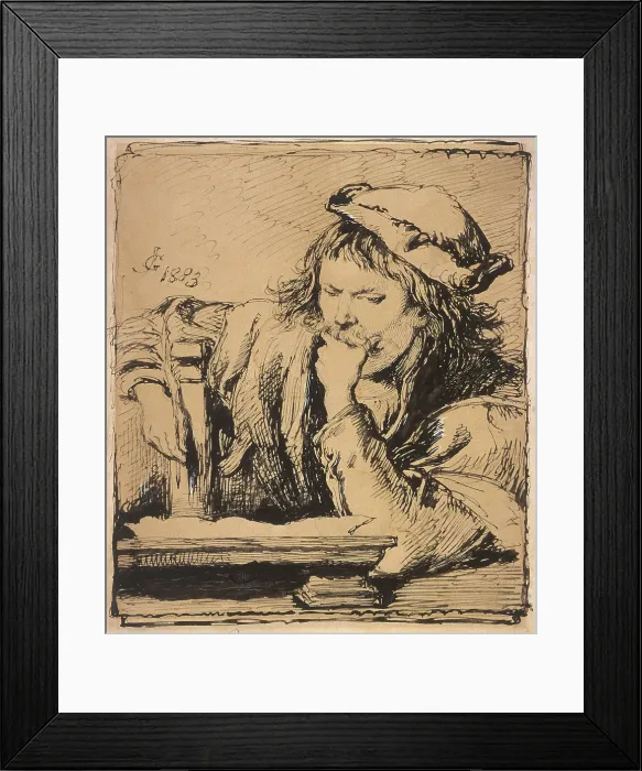 Framed Print : Young Man with a Book, 1883. Artist: Sir John Gilbert Framed Print : Young Man with a Book, 1883. Artist: Sir John Gilbert