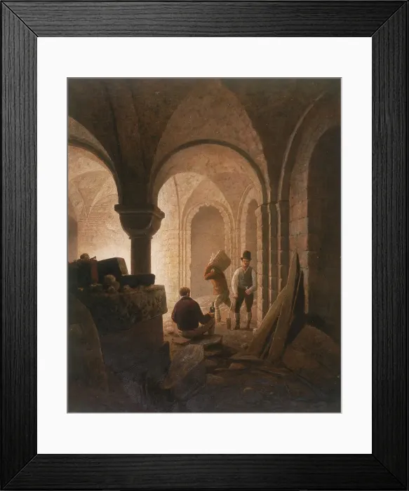 Framed Print : Crypt of St Mary-le-Bow, London, 1818. Artist: Frederick Nash Framed Print : Crypt of St Mary-le-Bow, London, 1818. Artist: Frederick Nash