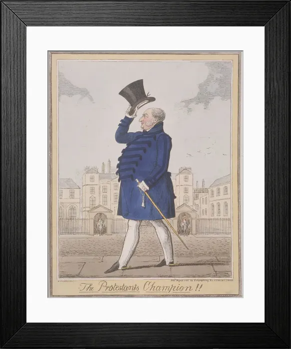 Framed Print : The Protestants Champion!!, 1825. Artist: Isaac Robert Cruikshank Framed Print : The Protestants Champion!!, 1825. Artist: Isaac Robert Cruikshank