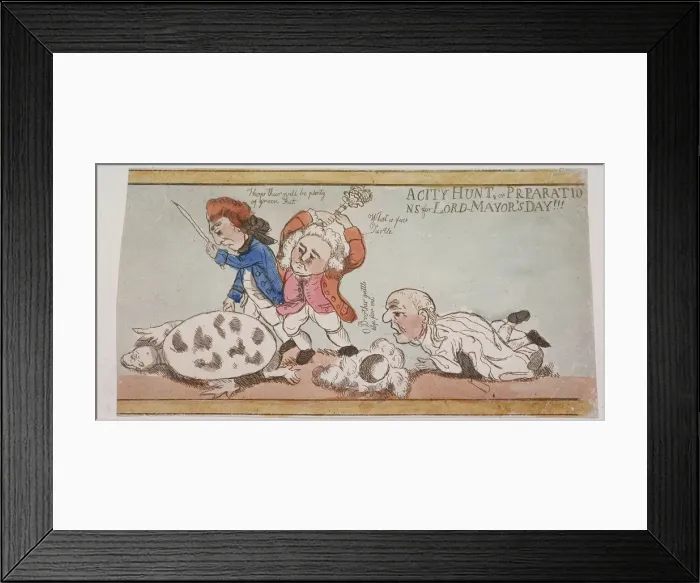 Framed Print : A City Hunt, or Preparations for Lord-Mayors Day!!!, c1790 Framed Print : A City Hunt, or Preparations for Lord-Mayors Day!!!, c1790