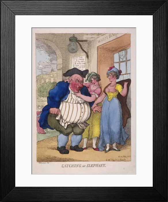 Framed Print : Catching an elephant, 1812