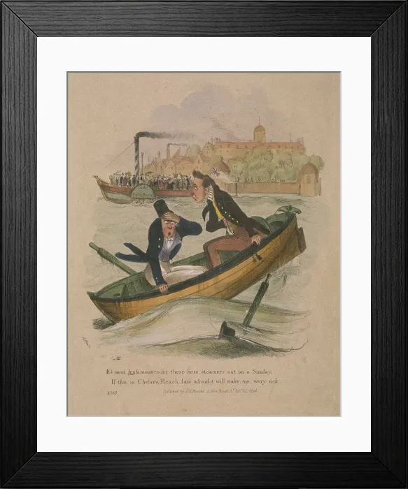 Framed Print : Its most hinfamous to let these here steamers out on a Sunday... 1834. Artist Framed Print : Its most hinfamous to let these here steamers out on a Sunday... 1834. Artist