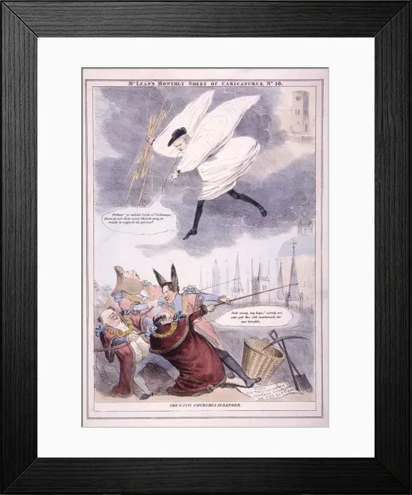 Framed Print : The City Churches in Danger, 1834 Framed Print : The City Churches in Danger, 1834
