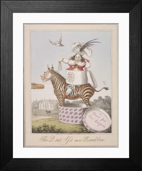 Framed Print : The Q-ns Ass in a Band-box, 1821 Framed Print : The Q-ns Ass in a Band-box, 1821