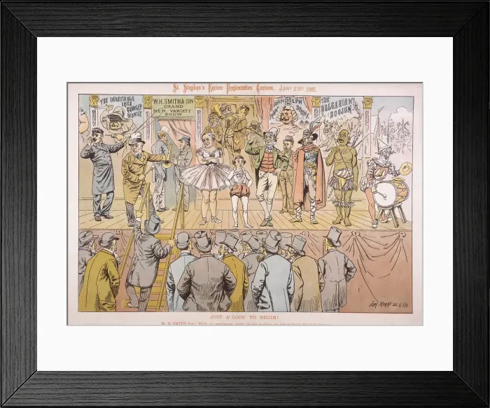 Framed Print : Just A goin to Begin!, 1887. Artist: Tom Merry Framed Print : Just A goin to Begin!, 1887. Artist: Tom Merry