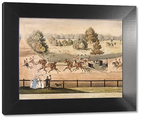 King George IV riding through Hyde Park, London, 1831. Artist: Matthew Dubourg