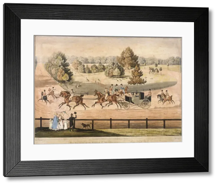 Framed Print : King George IV riding through Hyde Park, London, 1831. Artist: Matthew Dubourg Framed Print : King George IV riding through Hyde Park, London, 1831. Artist: Matthew Dubourg