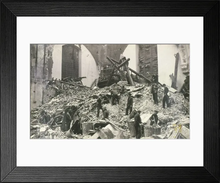 Framed Print : Air raid damage at Church of St Mildred, Bread Street, City of London, c1941. Artist Framed Print : Air raid damage at Church of St Mildred, Bread Street, City of London, c1941. Artist