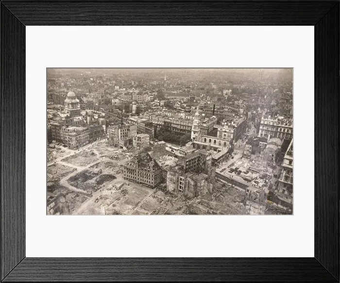 Framed Print : View of Newgate Street, City of London, showing air raid damage, c1944