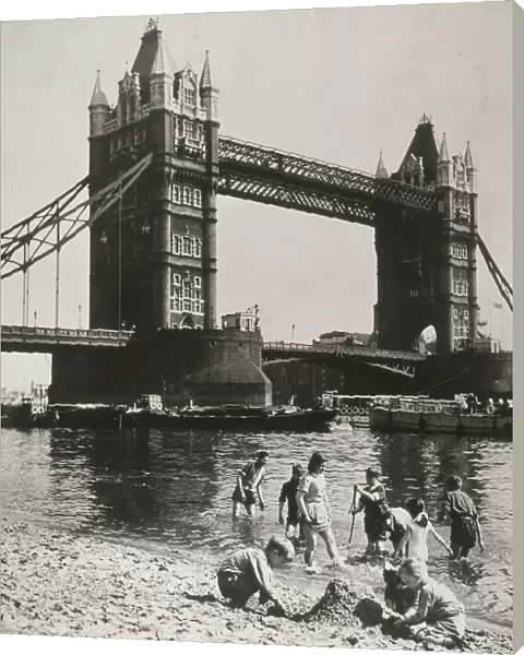 View of the west side of Tower Bridge, London, c1950