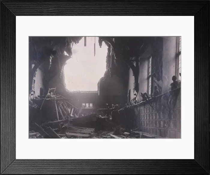 Framed Print : Interior view of Middle Temple Hall, City of London, after an air raid, c1941. Artist Framed Print : Interior view of Middle Temple Hall, City of London, after an air raid, c1941. Artist