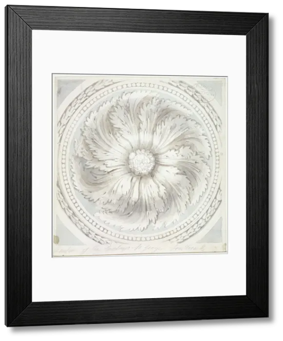Framed Print : Surround from the ceiling of St George the Martyr, Southwark, London, 1831. Artist Framed Print : Surround from the ceiling of St George the Martyr, Southwark, London, 1831. Artist