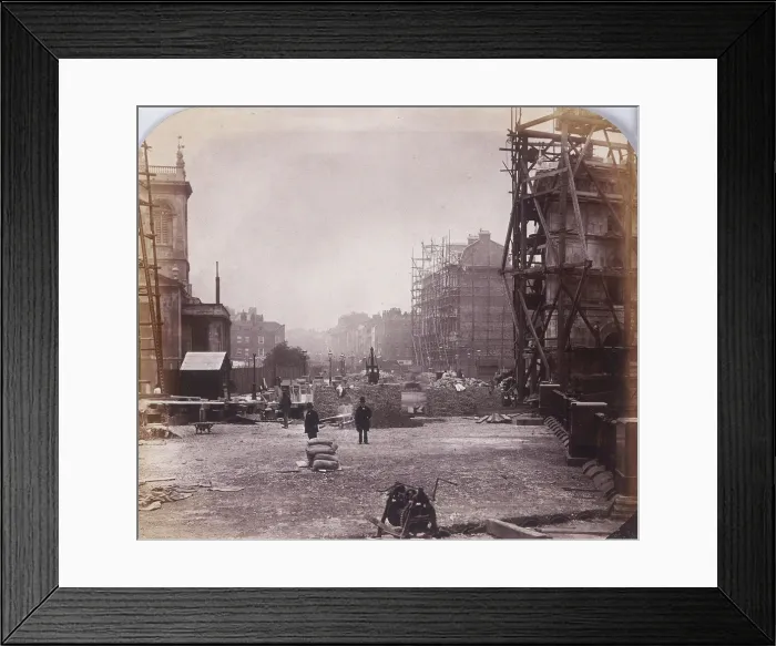 Framed Print : Holborn Viaduct under construction, Holborn, London, 1869. Artist: Henry Dixon Framed Print : Holborn Viaduct under construction, Holborn, London, 1869. Artist: Henry Dixon