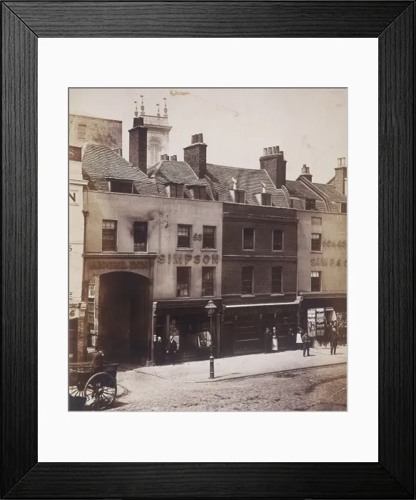 Framed Print : Angel Inn and shops on Farringdon Street, London, c1860. Artist: Henry Dixon Framed Print : Angel Inn and shops on Farringdon Street, London, c1860. Artist: Henry Dixon