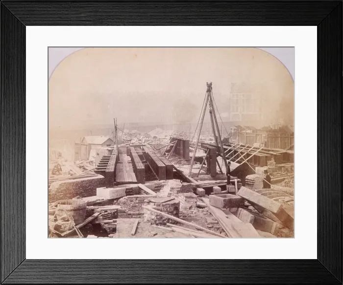 Framed Print : Holborn Viaduct under construction, Holborn, London, 1870. Artist: Henry Dixon Framed Print : Holborn Viaduct under construction, Holborn, London, 1870. Artist: Henry Dixon