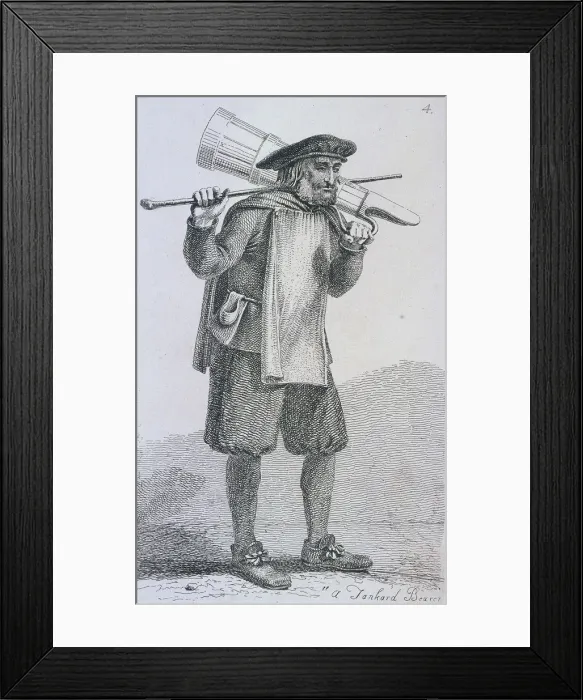 Framed Print : A Tankard Bearer c1680, Cries of London, (c1819?). Artist: John Thomas Smith Framed Print : A Tankard Bearer c1680, Cries of London, (c1819?). Artist: John Thomas Smith
