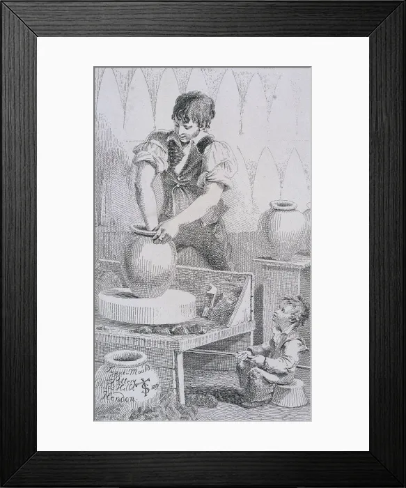 Framed Print : Potter at work, Cries of London, (c1819?). Artist: John Thomas Smith Framed Print : Potter at work, Cries of London, (c1819?). Artist: John Thomas Smith