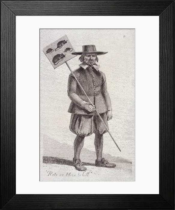 Framed Print : Rats or Mice to kill, 1646, from Cries of London, (c1819?). Artist: John Thomas Smith