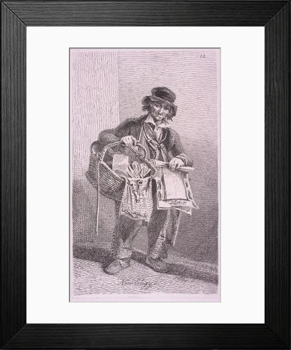 Framed Print : New Elegy, Cries of London, 1819. Artist: John Thomas Smith Framed Print : New Elegy, Cries of London, 1819. Artist: John Thomas Smith