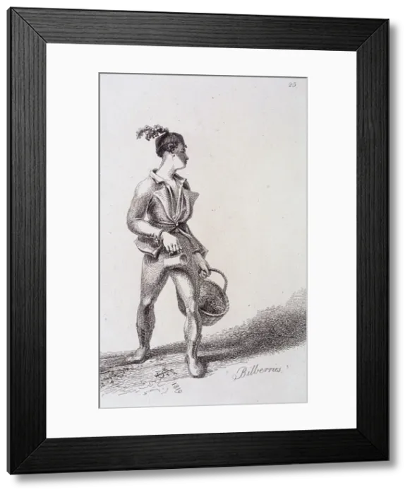Framed Print : Bilberries, Cries of London, 1819. Artist: John Thomas Smith Framed Print : Bilberries, Cries of London, 1819. Artist: John Thomas Smith
