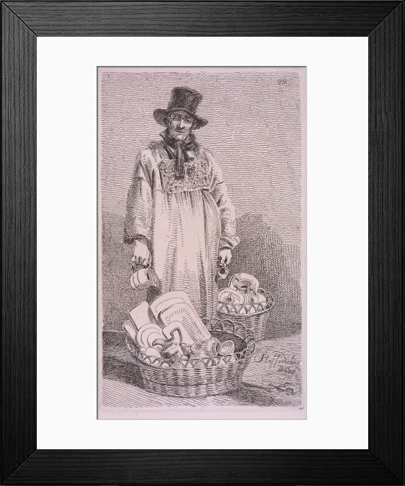 Framed Print : Staffordshire Ware, Cries of London, 1819. Artist: John Thomas Smith Framed Print : Staffordshire Ware, Cries of London, 1819. Artist: John Thomas Smith