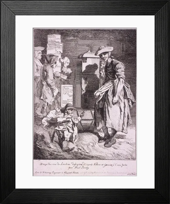 Framed Print : Woman with a raree show, Cries of London, 1760. Artist: Paul Sandby Framed Print : Woman with a raree show, Cries of London, 1760. Artist: Paul Sandby