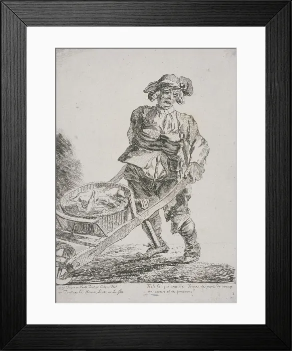 Framed Print : Offal seller, Cries of London, 1760. Artist: Paul Sandby Framed Print : Offal seller, Cries of London, 1760. Artist: Paul Sandby