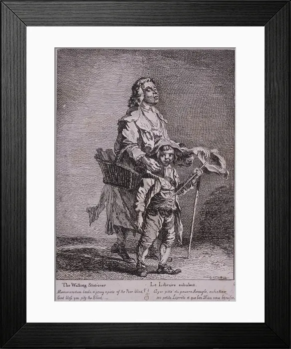 Framed Print : The Walking Stationer, Cries of London, 1760. Artist: Paul Sandby Framed Print : The Walking Stationer, Cries of London, 1760. Artist: Paul Sandby