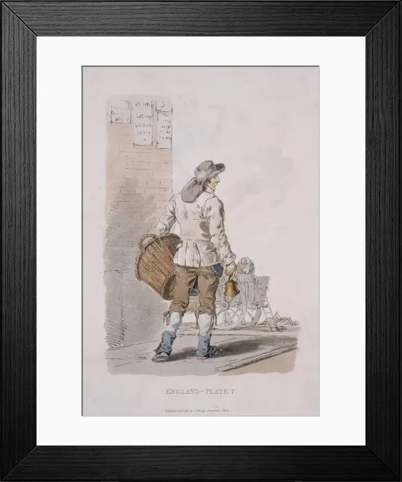 Framed Print : A dustman, Provincial Characters, 1813 Framed Print : A dustman, Provincial Characters, 1813