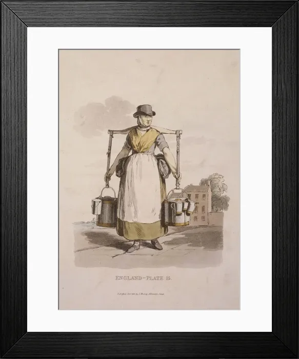 Framed Print : A milkmaid, Provincial Characters, 1813 Framed Print : A milkmaid, Provincial Characters, 1813