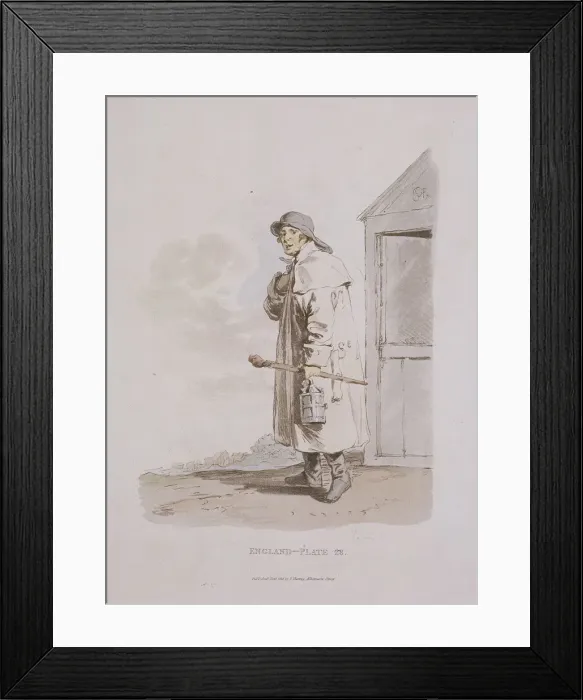 Framed Print : A watchman, Provincial Characters, 1813 Framed Print : A watchman, Provincial Characters, 1813
