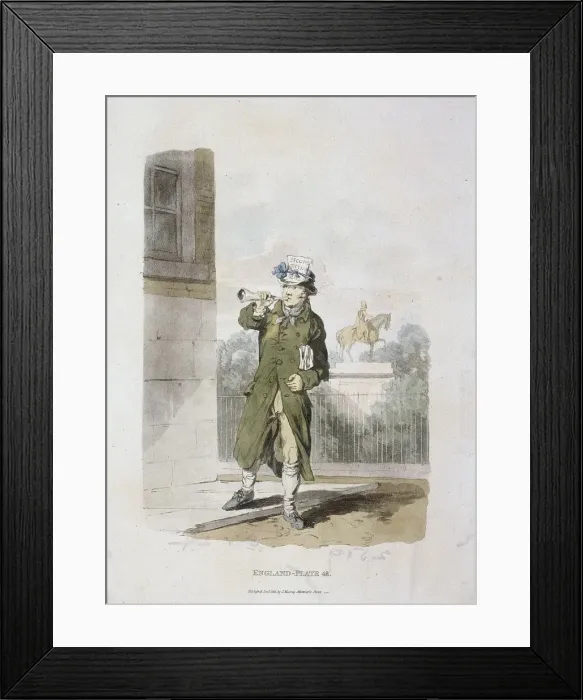 Framed Print : A newsman, Provincial Characters, 1813 Framed Print : A newsman, Provincial Characters, 1813