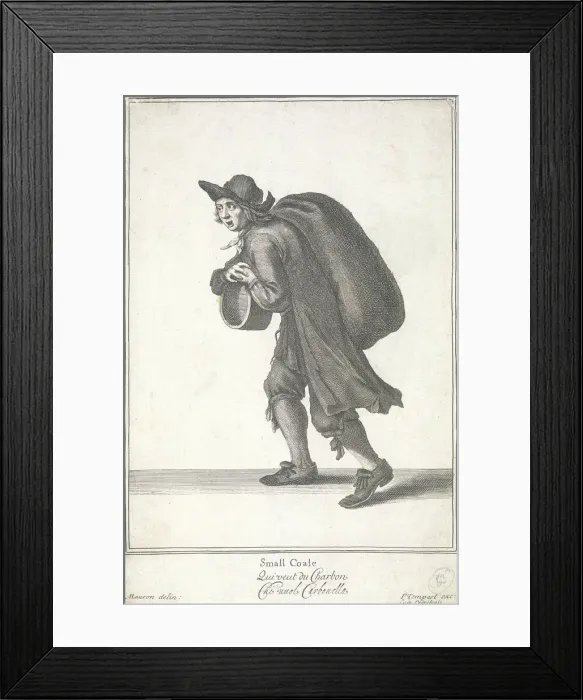 Framed Print : Small Coale, Cries of London, (c1688?). Artist: Pierce Tempest Framed Print : Small Coale, Cries of London, (c1688?). Artist: Pierce Tempest