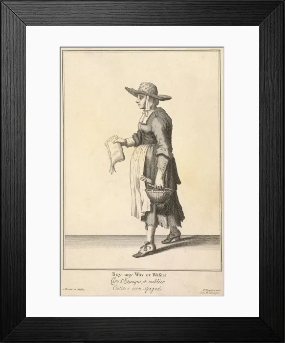 Framed Print : Buy any Wax or Wafers, Cries of London, (c1688?). Artist: Pierce Tempest Framed Print : Buy any Wax or Wafers, Cries of London, (c1688?). Artist: Pierce Tempest