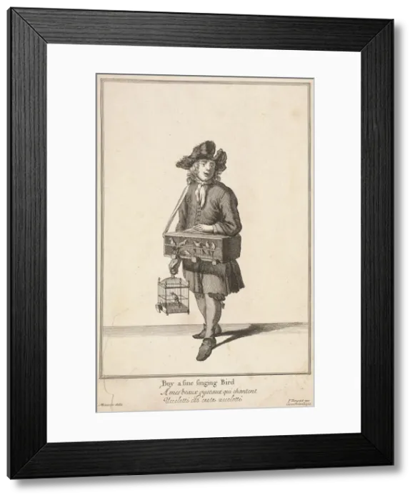 Framed Print : Buy a fine singing Bird, Cries of London, (c1688?). Artist: Pierce Tempest Framed Print : Buy a fine singing Bird, Cries of London, (c1688?). Artist: Pierce Tempest
