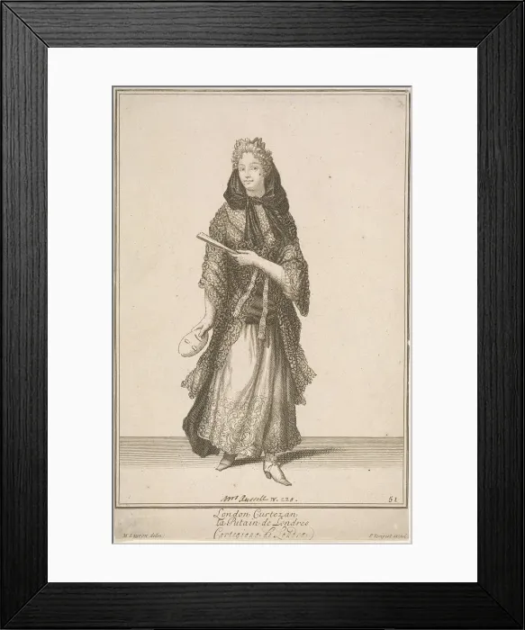 Framed Print : London Curtezan, Cries of London, (c1688?). Artist: Pierce Tempest Framed Print : London Curtezan, Cries of London, (c1688?). Artist: Pierce Tempest