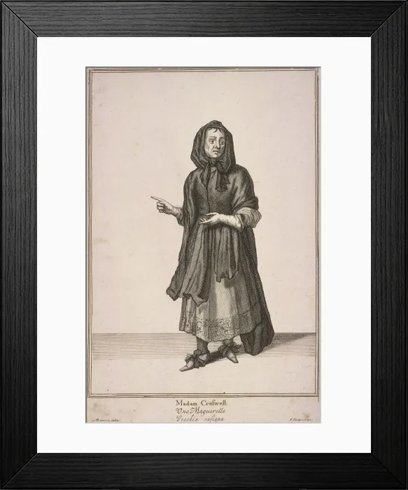 Framed Print : Madam Creswell, Cries of London, (c1688?). Artist: Pierce Tempest Framed Print : Madam Creswell, Cries of London, (c1688?). Artist: Pierce Tempest