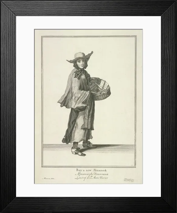 Framed Print : Buy a new Almanack, Cries of London, (c1688?). Artist: Pierce Tempest Framed Print : Buy a new Almanack, Cries of London, (c1688?). Artist: Pierce Tempest