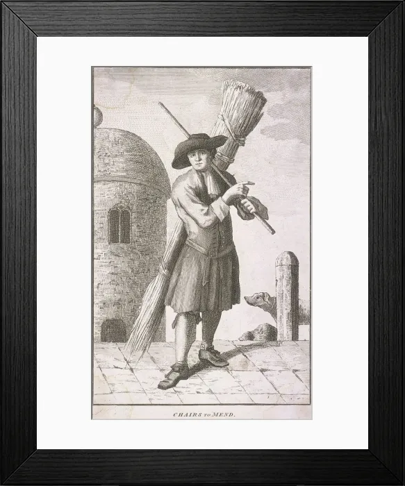 Framed Print : Chairs to Mend, Cries of London, c1750. Artist: JM Framed Print : Chairs to Mend, Cries of London, c1750. Artist: JM