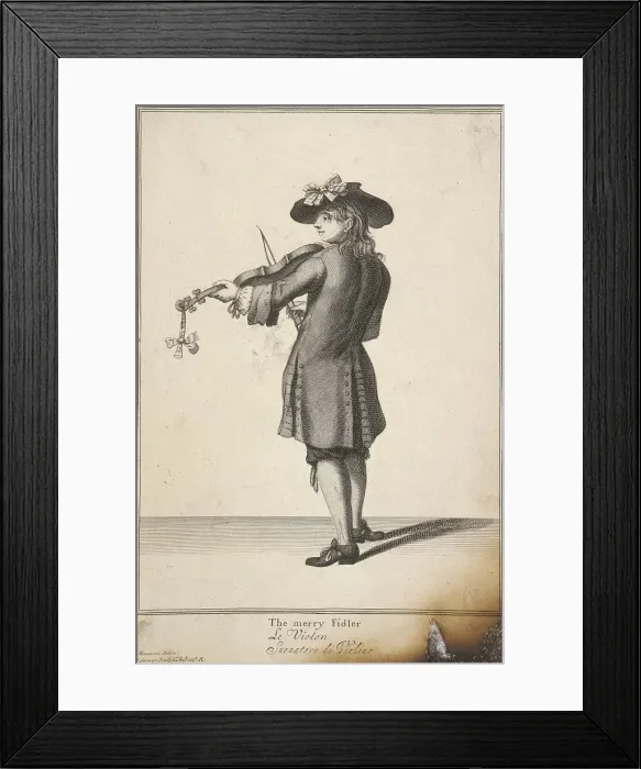 Framed Print : The merry Fidler, Cries of London, (c1688?). Artist: John Savage