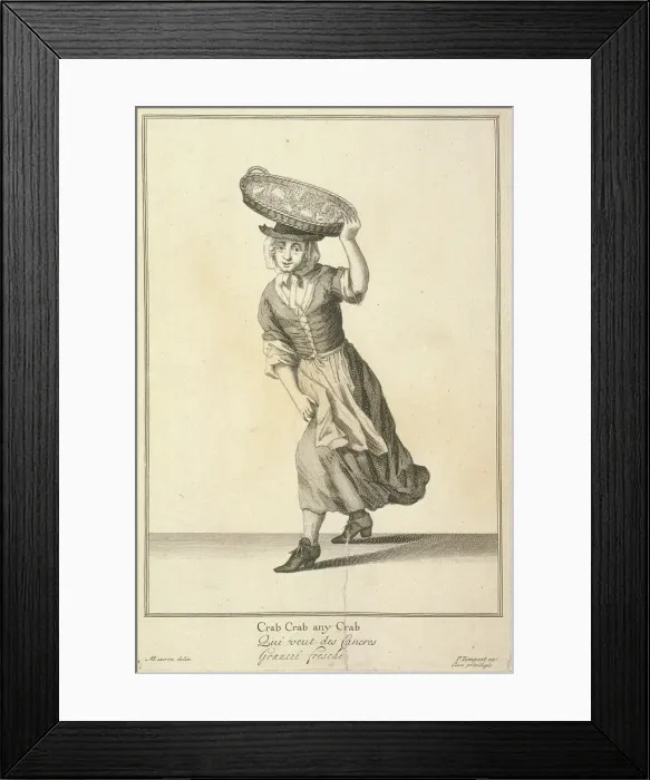 Framed Print : Crab Crab any Crab, Cries of London, (c1688?). Artist: Pierce Tempest Framed Print : Crab Crab any Crab, Cries of London, (c1688?). Artist: Pierce Tempest