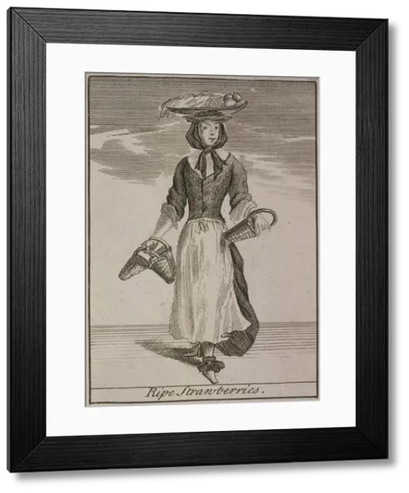 Framed Print : Ripe Strawberries, Cries of London, (c1688?) Framed Print : Ripe Strawberries, Cries of London, (c1688?)