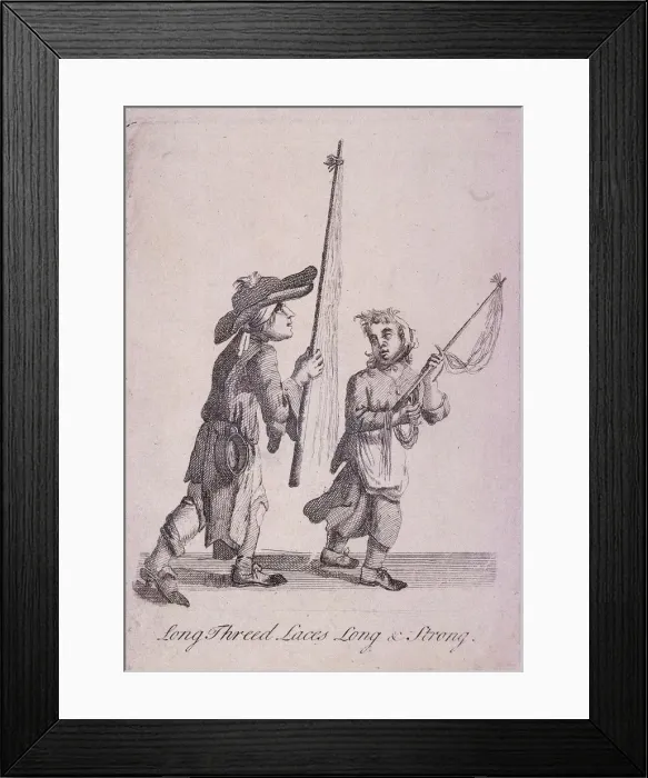 Framed Print : Long Threed Laces Long & Strong, Cries of London, c1688 Framed Print : Long Threed Laces Long & Strong, Cries of London, c1688
