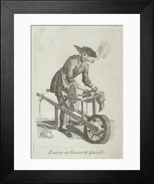 Framed Print : Knives or Cisers to Grind, Cries of London, (c1688?) Framed Print : Knives or Cisers to Grind, Cries of London, (c1688?)