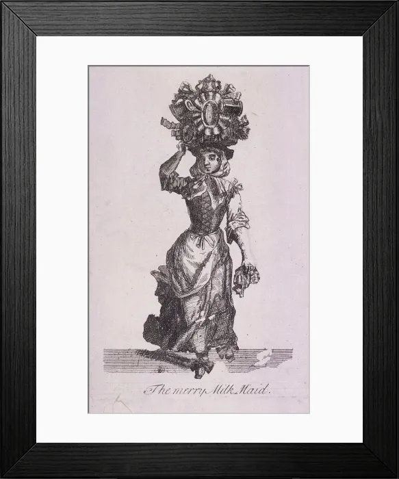 Framed Print : The Merry Milk Maid, Cries of London, (c1688?) Framed Print : The Merry Milk Maid, Cries of London, (c1688?)