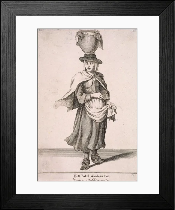 Framed Print : Hot Bak d Wardens Hot, Cries of London, (c1688?) Framed Print : Hot Bak d Wardens Hot, Cries of London, (c1688?)