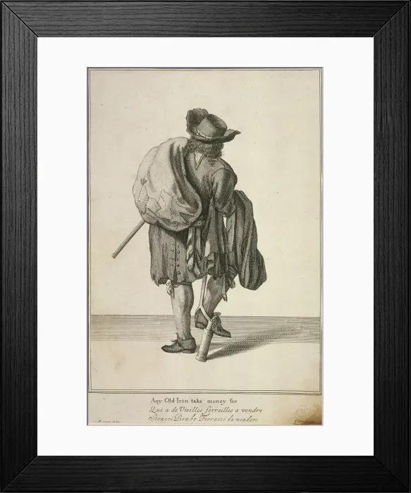Framed Print : Any Old Iron take money for, Cries of London, (c1688?) Framed Print : Any Old Iron take money for, Cries of London, (c1688?)