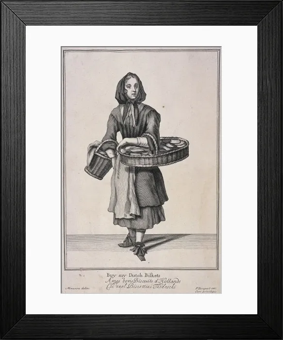 Framed Print : Buy my Dutch Biskets, Cries of London, (1688?) Framed Print : Buy my Dutch Biskets, Cries of London, (1688?)