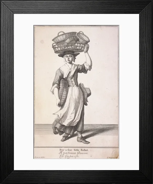 Framed Print : Buy a fine Table Basket, Cries of London, (1688?) Framed Print : Buy a fine Table Basket, Cries of London, (1688?)
